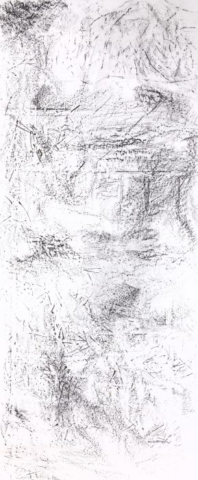 225 x 92 cm, Pigmente in Wachs auf Stoff
