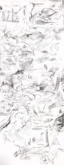 500 x 145 cm, Pigmente in Wachs auf Stoff