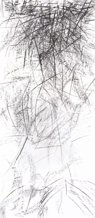 91 x 41 cm Pigmente in Wachs auf Stoff