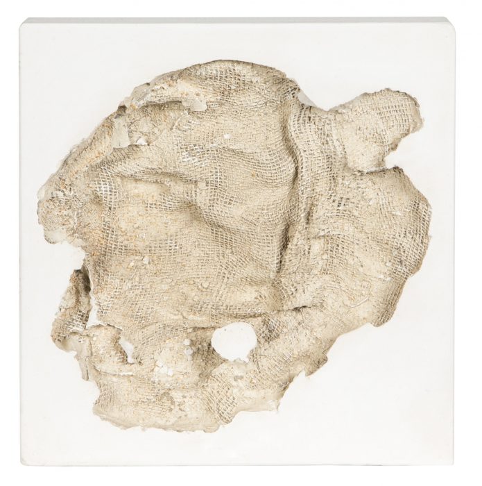 Siebabdruck, Gips, 23 x 21 x 4 cm
