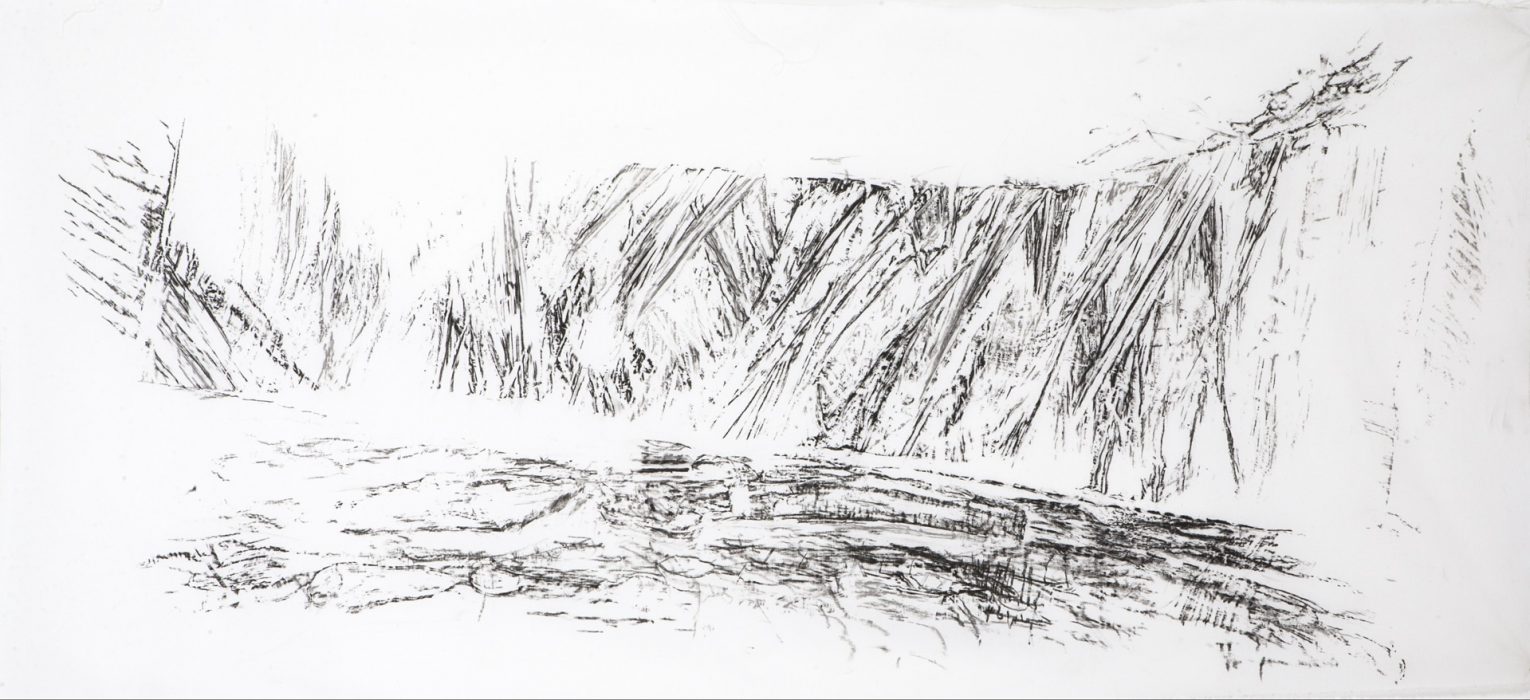136 x 60 cm Pigmente in Wachs auf Stoff