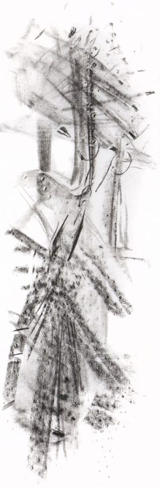 61 x 20 cm Pigmente in Wachs auf Stoff