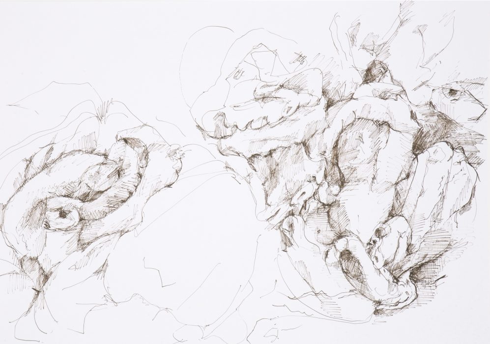 59,4 x 42 cm, Federzeichnung mit umbra-farbiger Tusche auf Papier