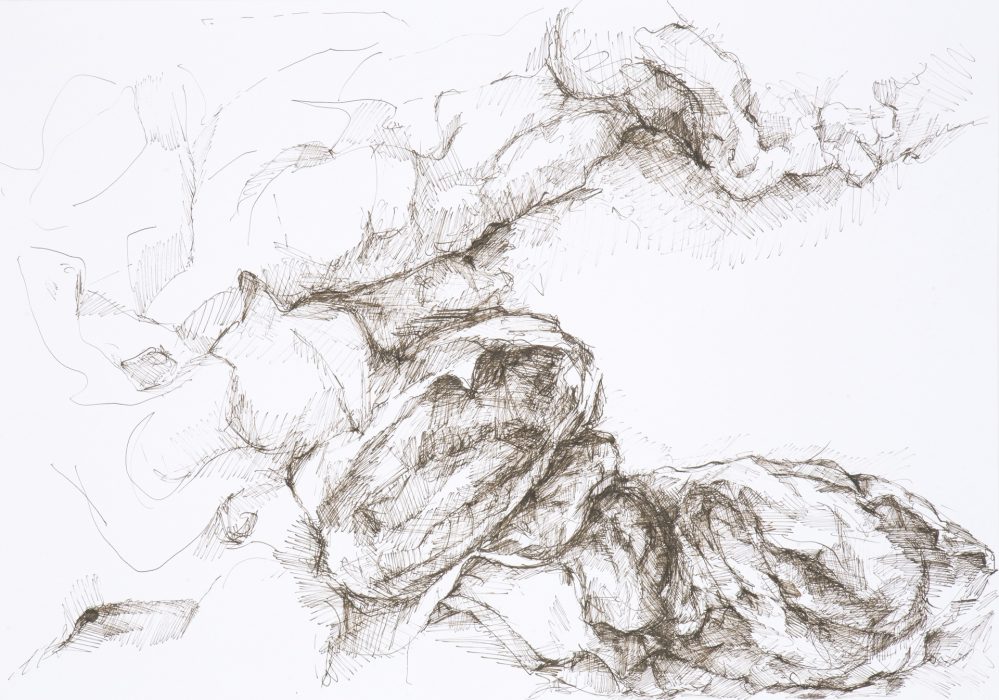 59,4 x 42 cm, Federzeichnung mit umbra-farbiger Tusche auf Papier