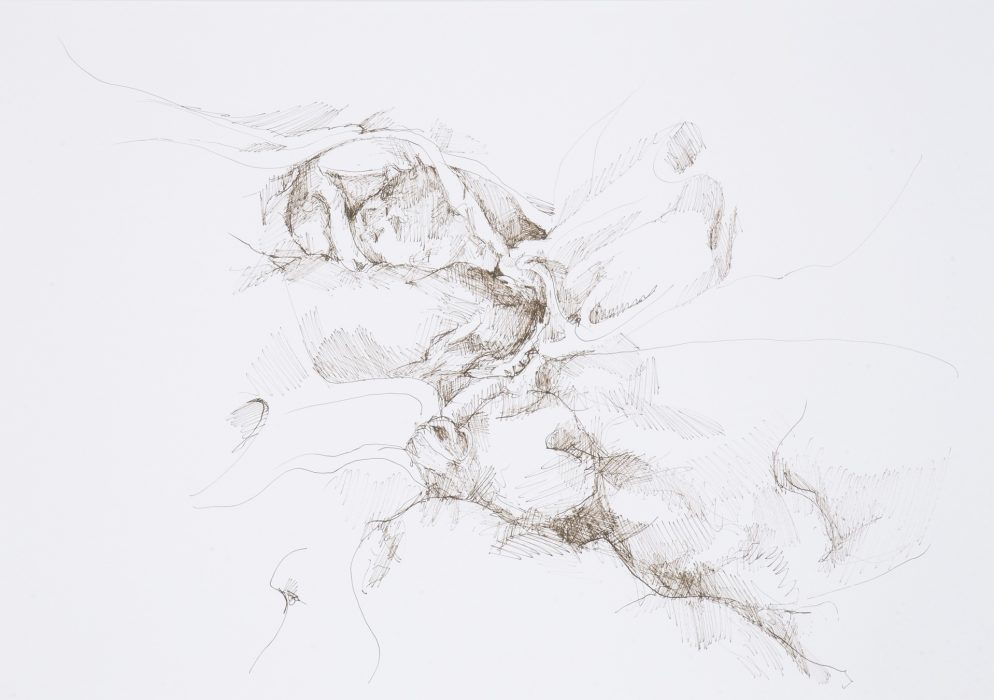 59,4 x 42 cm, Federzeichnung mit umbra-farbiger Tusche auf Papier