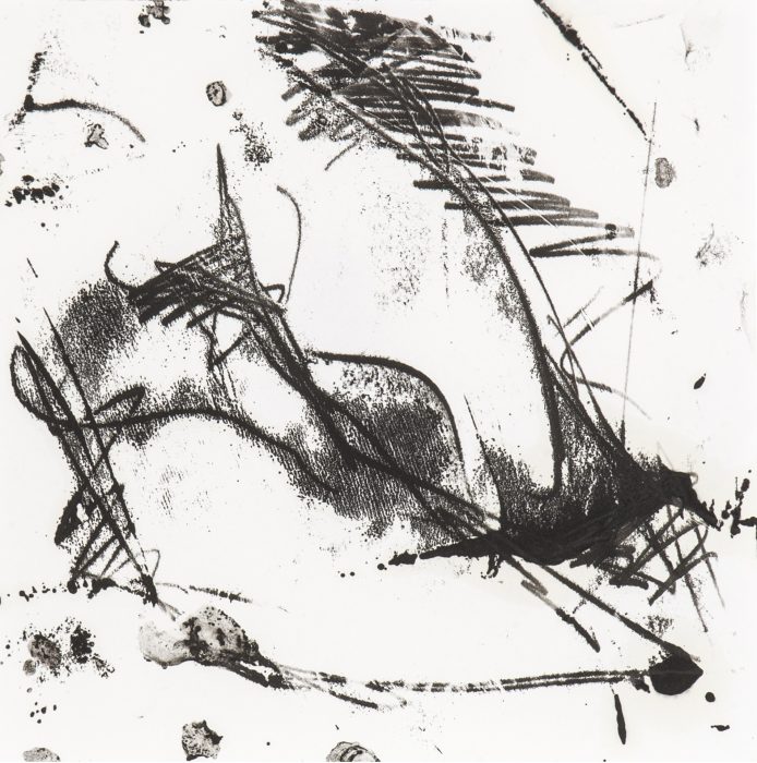 25 x 25 cm Linoldruckfarbe auf Papier