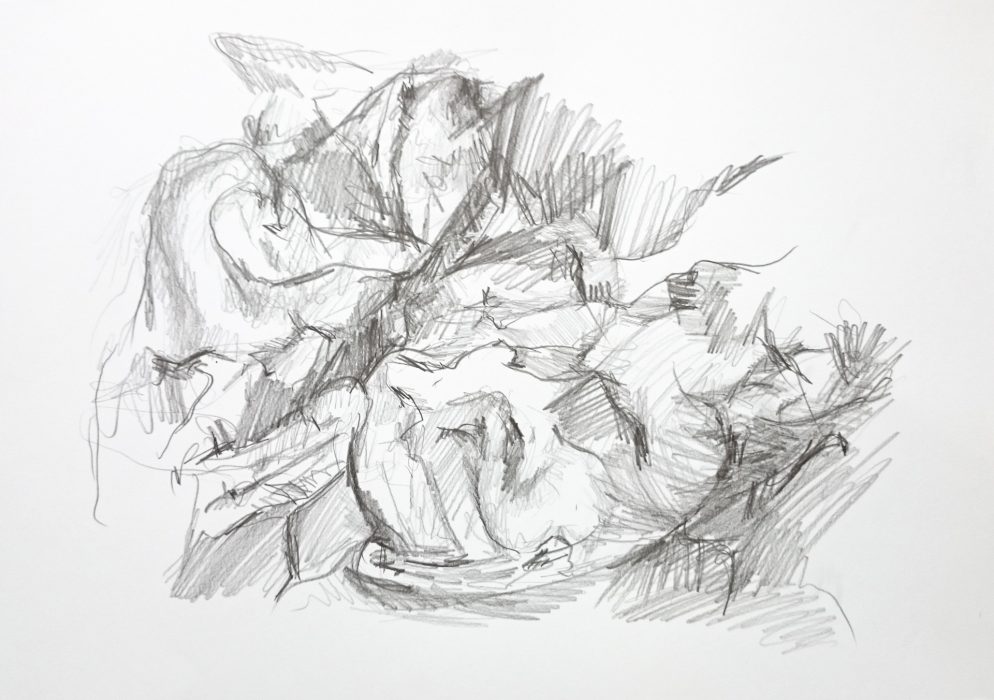 42 x 30 cm, Grafitstiftzeichnung auf Papier